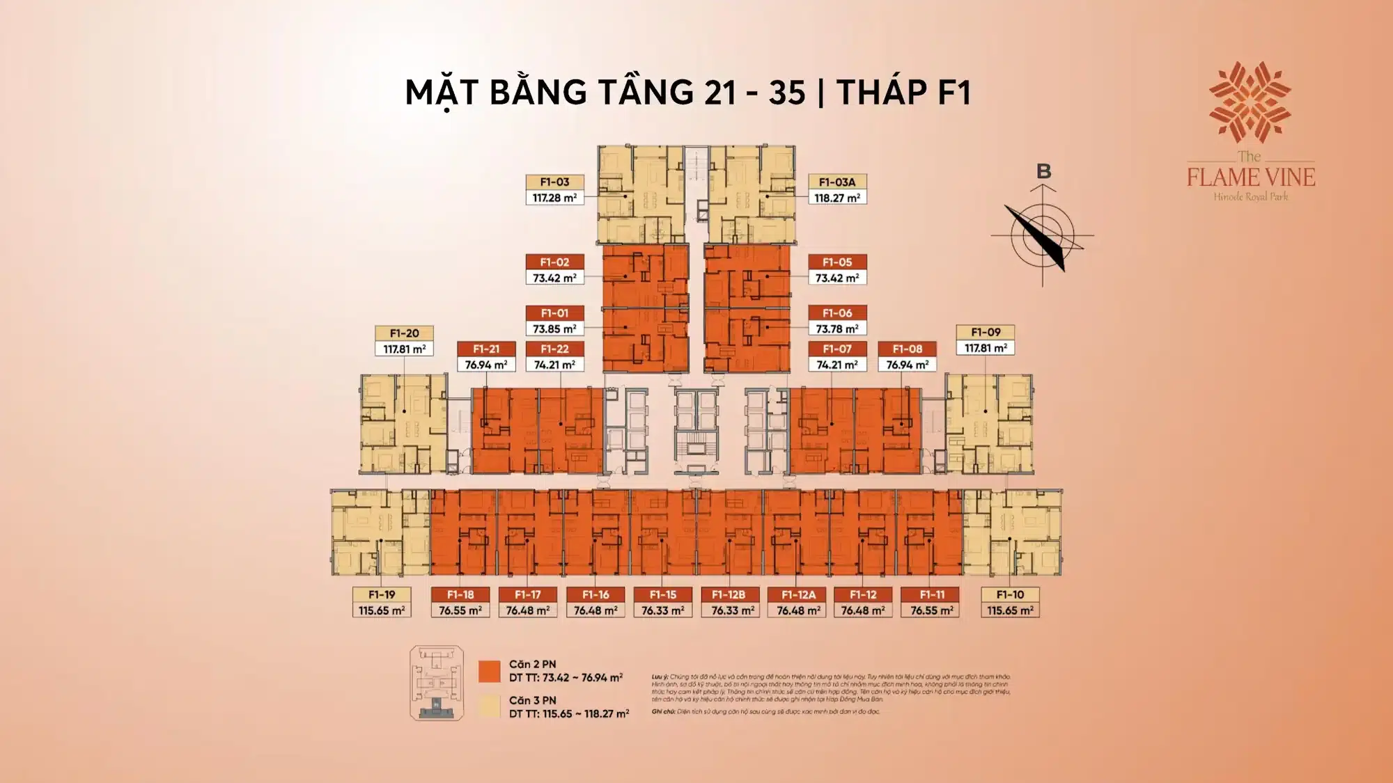 Mat bang tang 21 35 thap f1 The Flame Vine Hinode Royal Park
