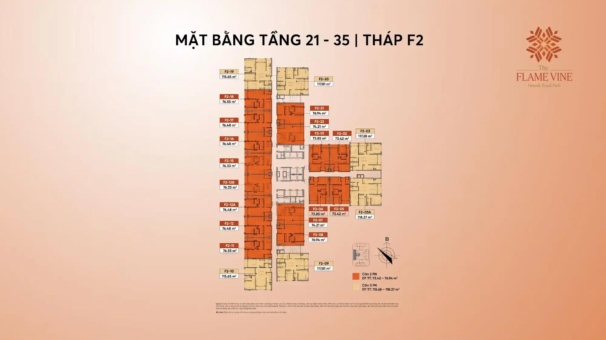 Mat bang tang 21 35 thap f2 The Flame Vine Hinode Royal Park