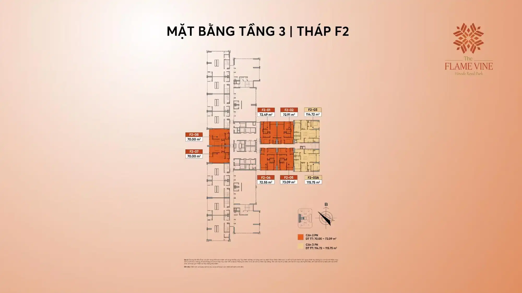 Mat bang tang 3 thap f2 The Flame Vine Hinode Royal Park