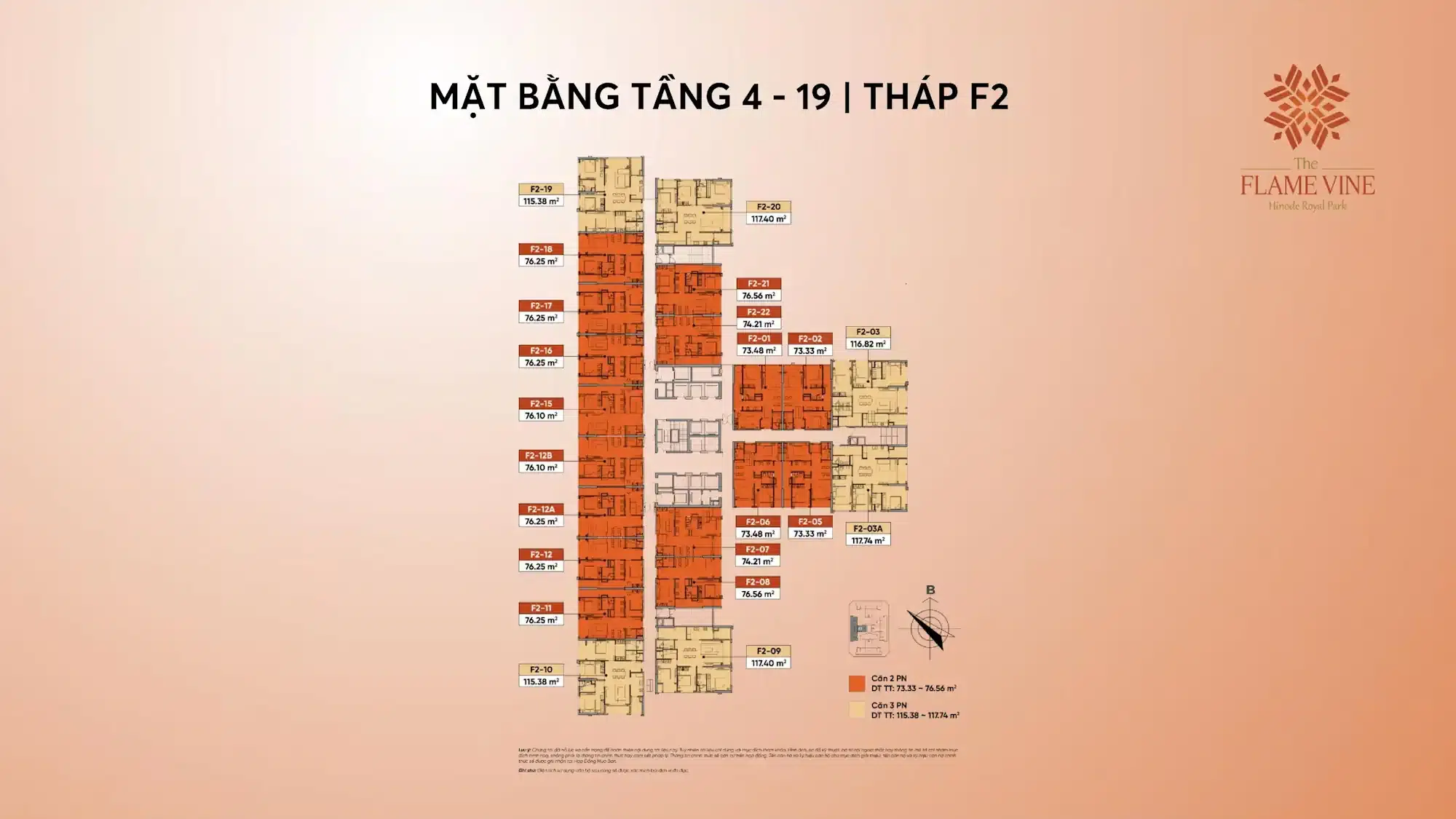 Mat bang tang 4 19 thap f2 The Flame Vine Hinode Royal Park